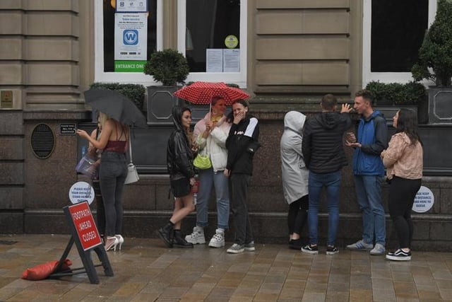 Saturday evening in Preston city centre after lockdown is lifted
