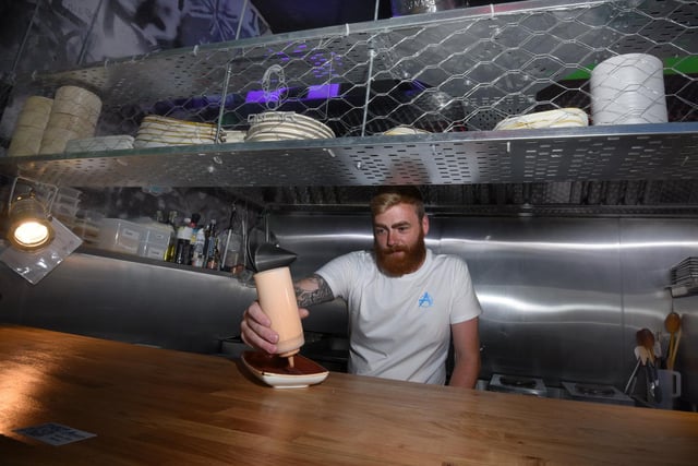 Jack Rogers in the open kitchen at Asylum, a new bar, open in Standish