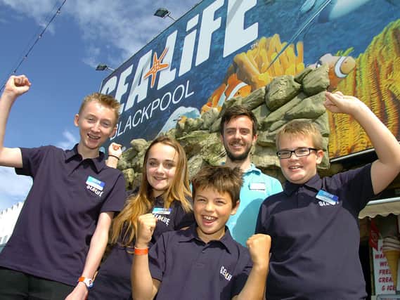 Young people enjoying their day behind the scenes at Blackpool Sea Life Centre