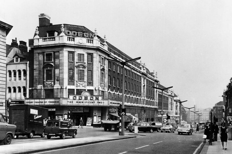 The Odeon cinema on the corner of New Briggate and The Headrow in August 1967.