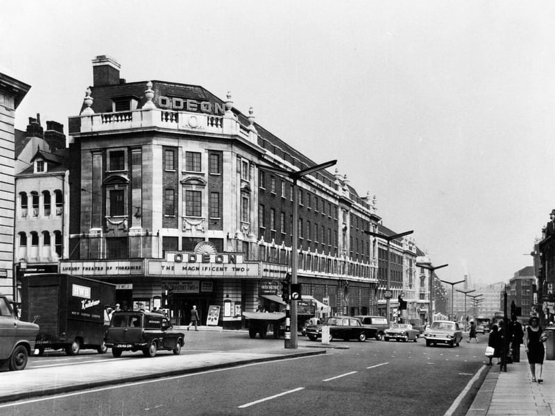 The Odeon cinema on the corner of New Briggate and The Headrow in August 1967.