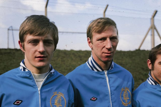 Jack Charlton with Allan Clarke in the Leeds United team line-up in 1970.