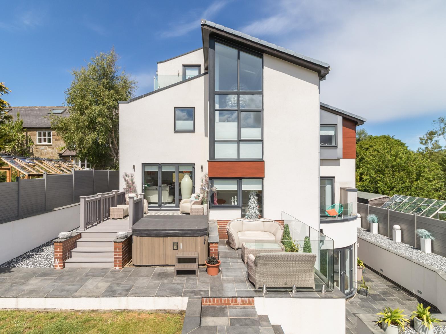 The airtight property has a heavily insulated timber frame that is clad and topped with render.