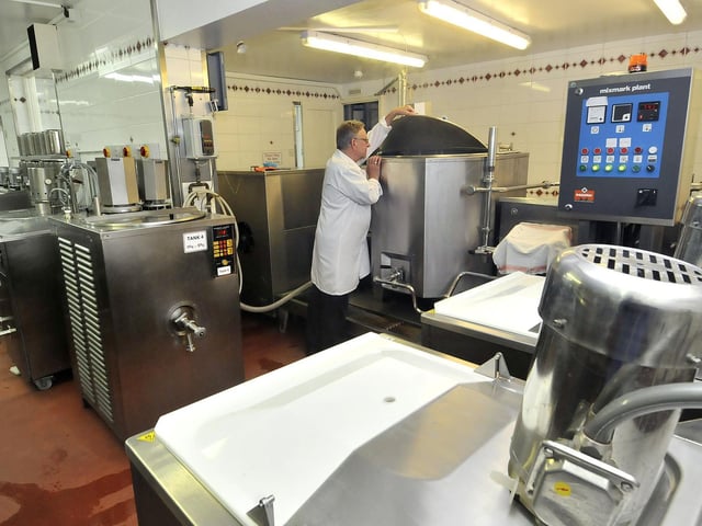 Owner Giulian Alonzi makes the ice cream in the factory area, in 2017.