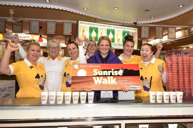 Publicising the St Catherine's Hospice Sunrise Walk in 2018.