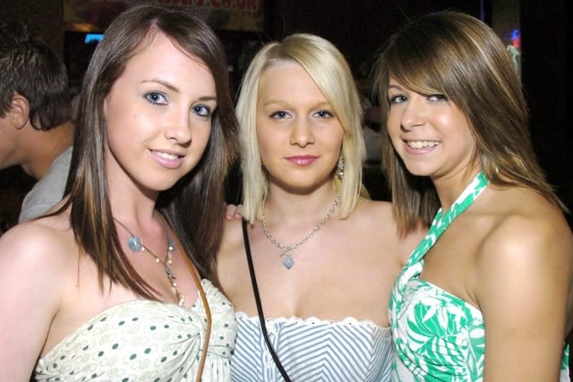 Hannah, Carrie and Katie outside Flares in 2007.