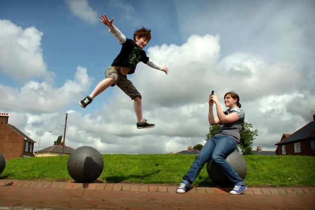 Helen May, 18, and her brother David, 12, who are taking part in the Callon estates cultural mapping project