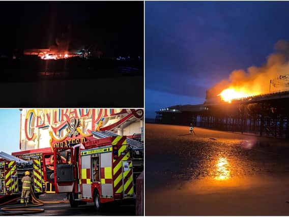 Blackpool residents capture pictures of overnight blaze at Central Pier