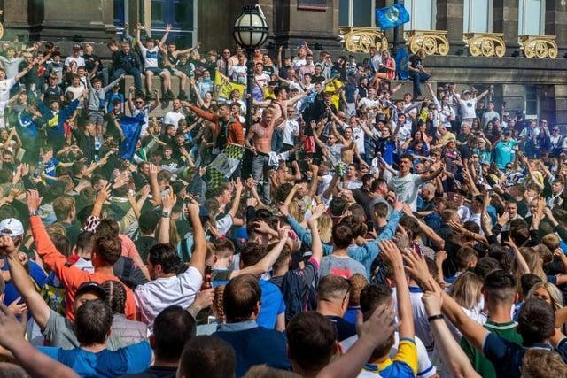 More than 7,000 fans descended on Leeds city centre over the weekend, starting on Friday night and again on Sunday to celebrate the Whites' promotion to the Premier League