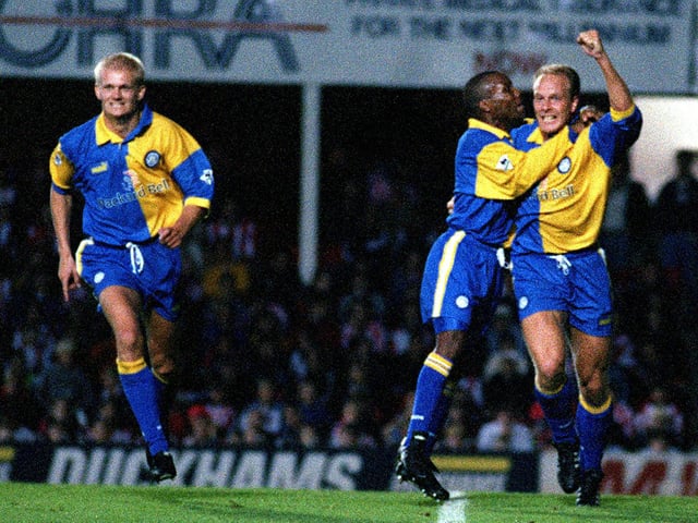 Robert Molenaar celebrates scoring at The Dell. Rod Wallace also netted for the Whites.