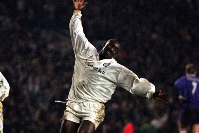 A cartwheeling Jimmy Floyd Hasselbaink celebrates scoring against the Trotters.