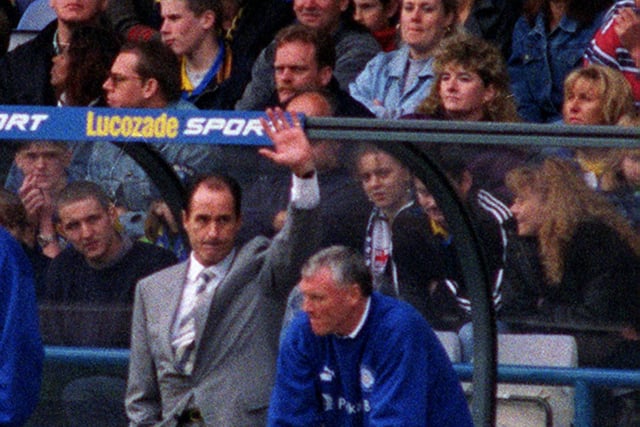 'One George Graham" The manager waves to the crowd as the Elland Road faithful chanted his name during the last game of the season.