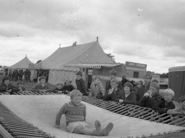 A dull and cloudy start to Garstang and District Agricultural Society's 158th annual show meant attendances were well down. Despite this the crowds were still entertained, like this young chap enjoying a turn on the trampoline