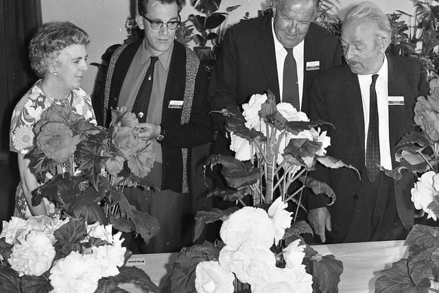 Pictured at the Lytham and District Horticultural Society are memnbers of the committee looking at one of the displays. Left to right, Mrs E Bell, treasurer, Mr GM Taylor, show secretary, Mr W Sedgewick, chairman and Mr W Middleton, secretary