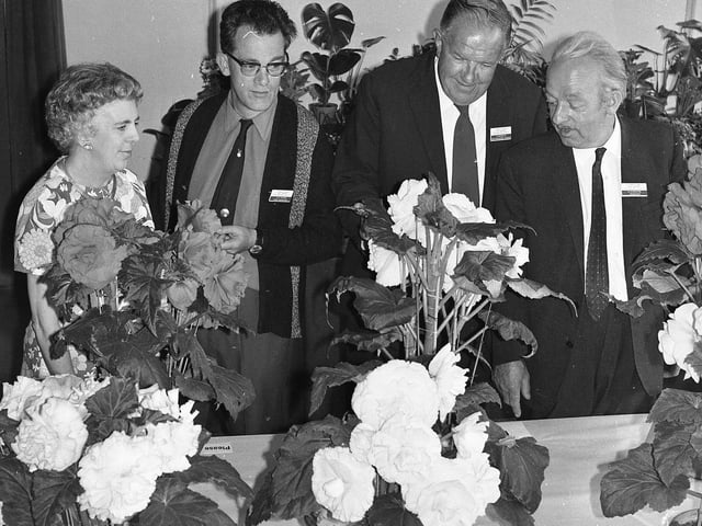 Pictured at the Lytham and District Horticultural Society are memnbers of the committee looking at one of the displays. Left to right, Mrs E Bell, treasurer, Mr GM Taylor, show secretary, Mr W Sedgewick, chairman and Mr W Middleton, secretary