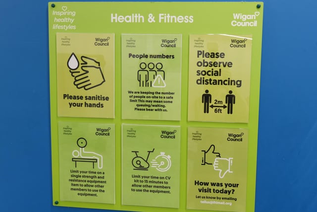 Guidelines and new signs in the gym.