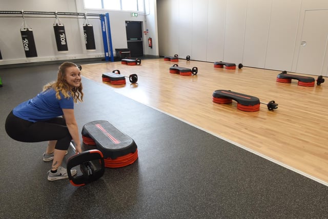 Fitness classes and equipment are distanced following government guidelines.
