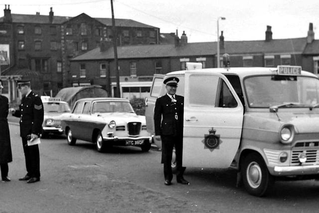 Police investigation in the vicinity of Brook Street and Victoria Street, Preston during July 1970. Photographed by Terry Martin. Image courtesy of Nicola Martin of the Preston Past and Present Facebook group