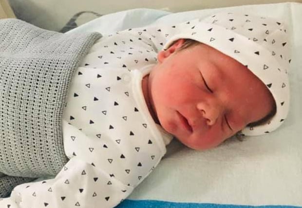 Baby Cobey Ray Jackson, born 12th July at 10.29am, weighing 7lb 11.5oz, sent in by Vic Price Jackson from Wigan.