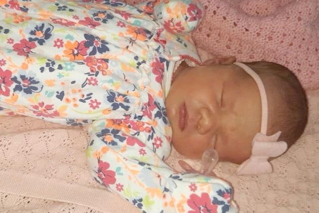 Baby Connie-Mae Elizabeth Harris, born 11th July at 3.52am, weighing 7lb 3.5oz, sent in by Brittany Elizabeth from Wigan.