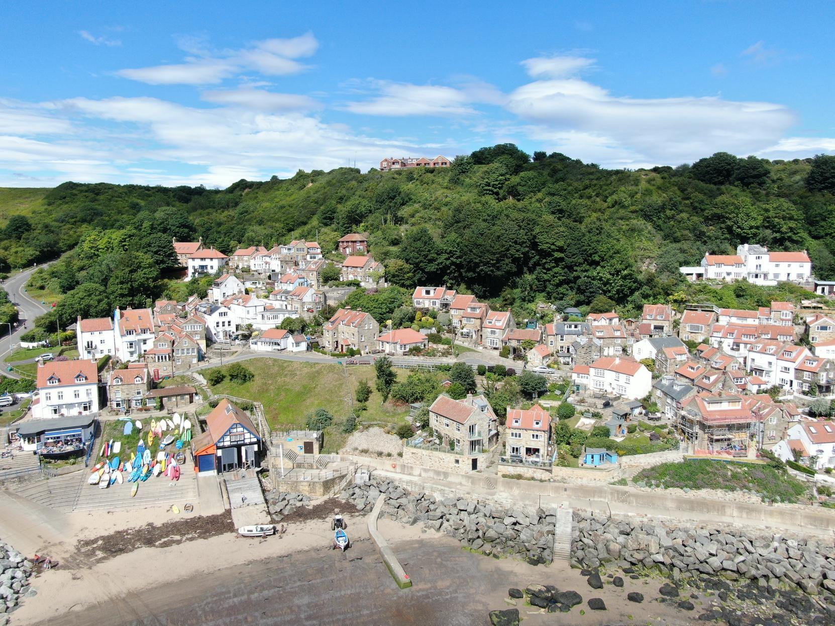 Runswick Bay with its lifeboat station in the foreground