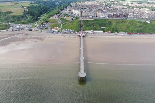 Saltburn and its majestic pier at the foot of the cliff lift