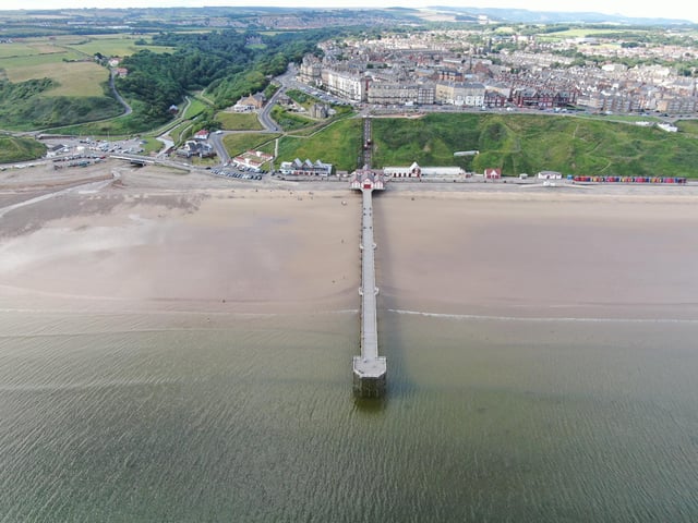 Saltburn and its majestic pier at the foot of the cliff lift