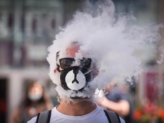 Even vaping is easy in a mask.. sort of.