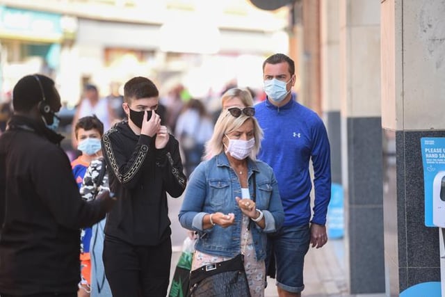 A sea of face masks could be seen on the streets and in the shops of Blackpool