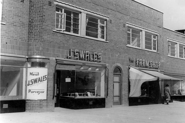 View of the butchers business and Farm Shop of J. Swales at 127 Cross Gates Road in September 1940.