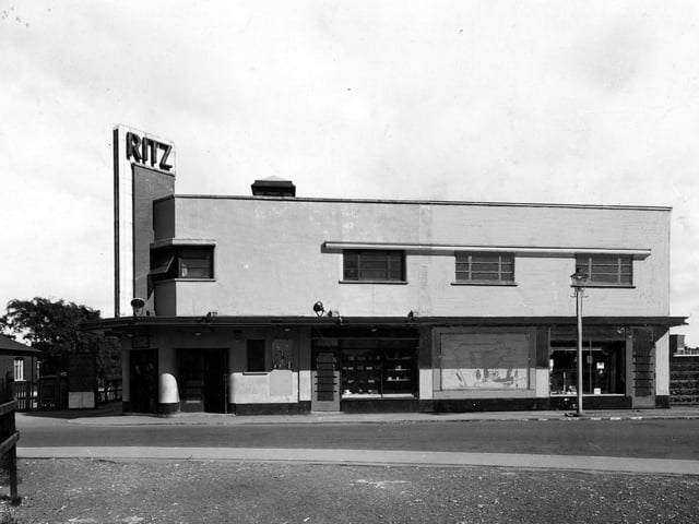 Ritz Picture House on Station Road in DSeptember 1945 with proposed building extension drawn in over the confectioner's shop. Opened as the Cross Gates Picture House it was renamed The Ritz in 1938.