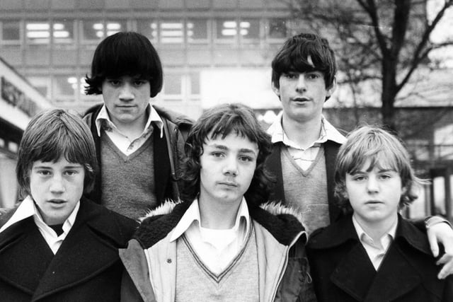 Did you go to St. Kevin's Roman Catholic School? Pictured, left to right, are Carl Pounder, Shaun Rose, John Sheridan, John Tierney and Tony Keating.