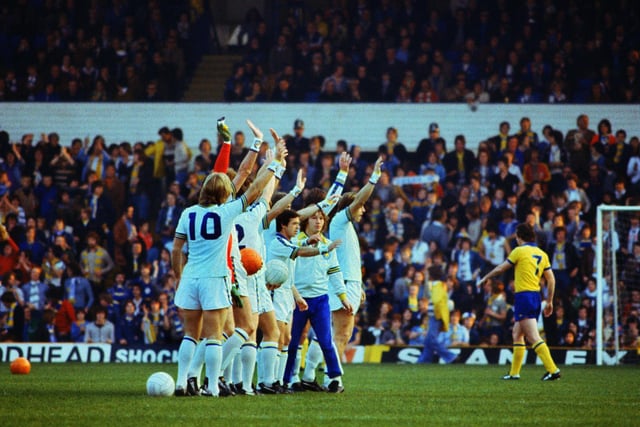 The players wave to the crowd during the 1977/78 season.