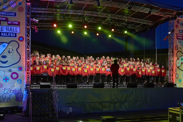 Pupils from schools in Calderdale took centre stage in 2017 as they sang live at the Piece Hall which was broadcast across the country for Children in Need as part of the Childrens Choir.