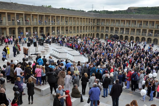 The grand reopening of the historic Halifax landmark following a 19 million refurbishment back on Yorkshire Day in 2017. Thousands flocked through the gates to take a look at The Piece Hall.