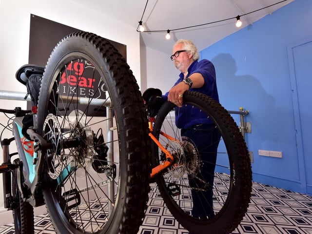 Simon Kershaw in the bike store