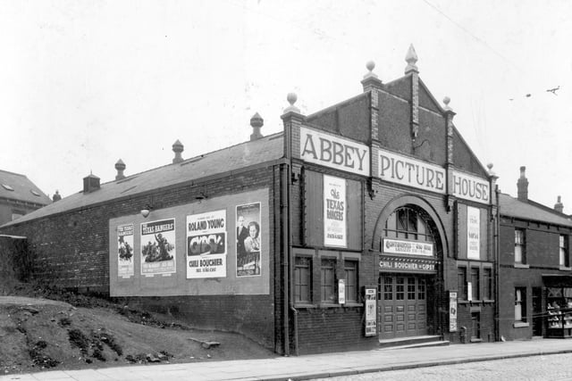 Abbey Picture House on Abbey Road in August 1937. Opened in September 1913 and closed in October 1960, last film shown was 'Idle on Parade' with William Bendix. Now a bingo hall.