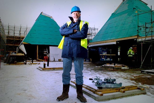 Project manager Ian Selby on the floating Visitor Centre and Conference Centre at the Brockholes