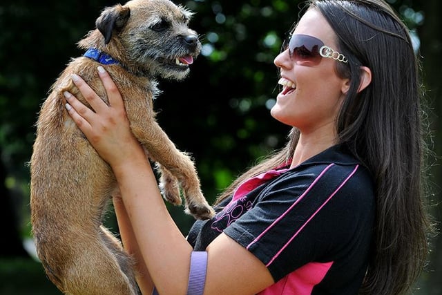 Natasha Davies with her Border Terrier, Stitch