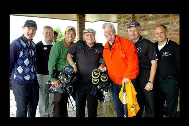 Mick Miller Celebrity Golf Classic at the De Vere Hotel, Blackpool. From left, Phil Walker, Richard Bowman (De Vere  Professional), Gary Lovini, Mick Miller, Roy Walker, Mick Wilson and Neil Hodgkinson.