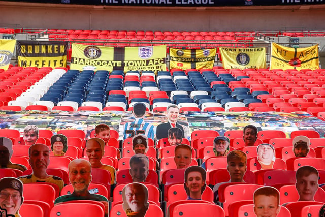 Cardboard cut-outs of Harrogate Town fans filled Wembley.