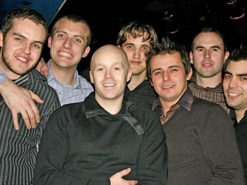 James, Phil, Scott, Bacon, Fez, John and Matt enjoying a lads night out in November 2005.