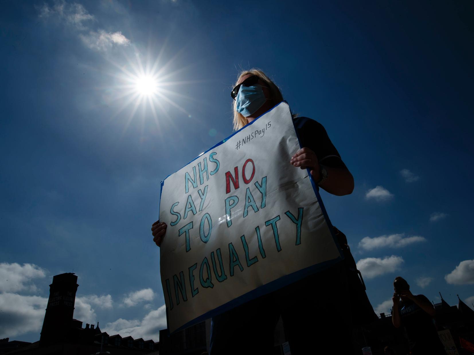 Workers took to Millennium Square today to protest nurses not being included in the pay rise.