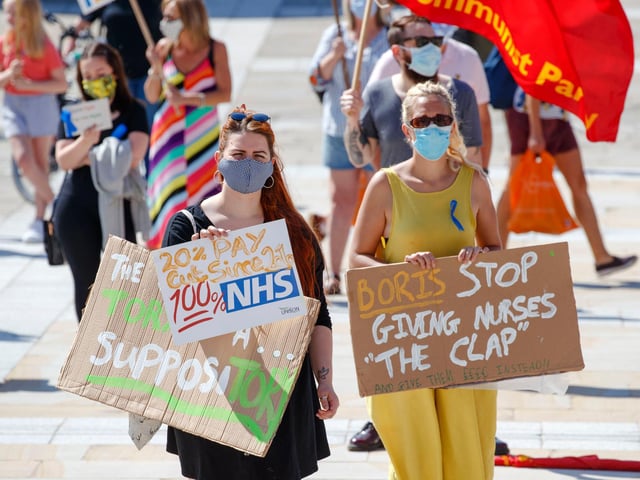 Hospital cleaners, nurses, security guards, physiotherapists, emergency call handlers, paramedics, midwives, radiographers and other NHS staff are also not included in the pay rise deal.