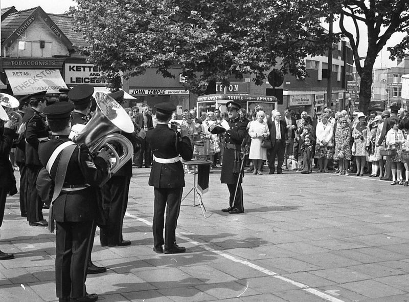 A band concert held on Preston's Flag Market