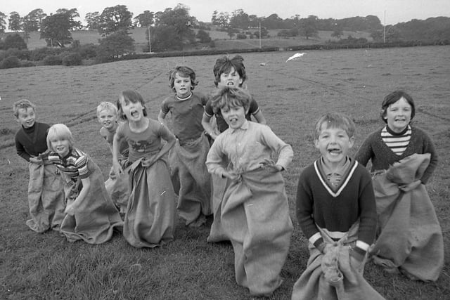 Action during a sack race held at Carvers Farm, Clayton-le-Woods. The event was organised by the Clayton-le-woods Conservative Association