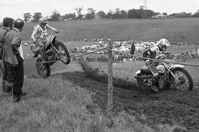 The roar of the machines and thrills of the track brought thousands of moto cross fans to Cuerden Park, Bamber Bridge. An estimated 10,000 crowd watched a series of races organised by the North-Western Auto Cycle Union
