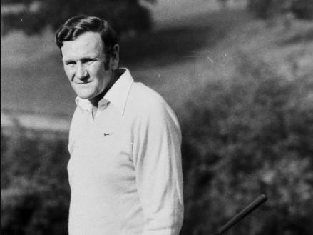 Don Revie, then at the centre of the England managership storm, relaxes today during a game of golf at the Evening Post Leeds District Finals at Cobble Hall.
Writer:  Leeds, 23rd August 1977