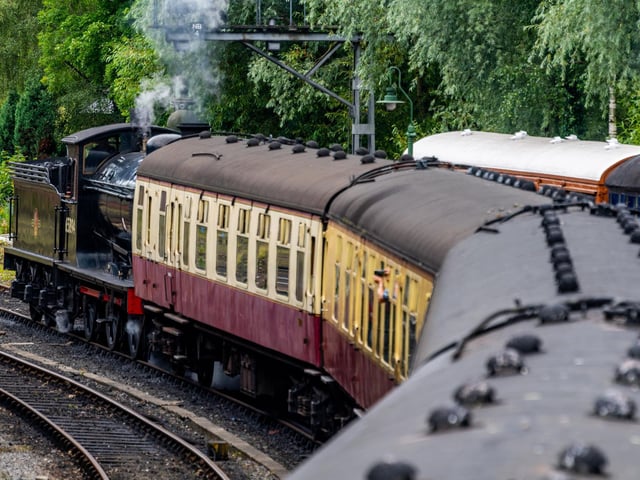 The train ready to leave the platform