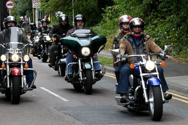 John Rhodes sadly died at the age of 67 in July from a lung condition.
Popular biker John was the longest serving member at the Leeds 'chapter' of the Blue Angels - a motorcycle club formed in Scotland in 1963.